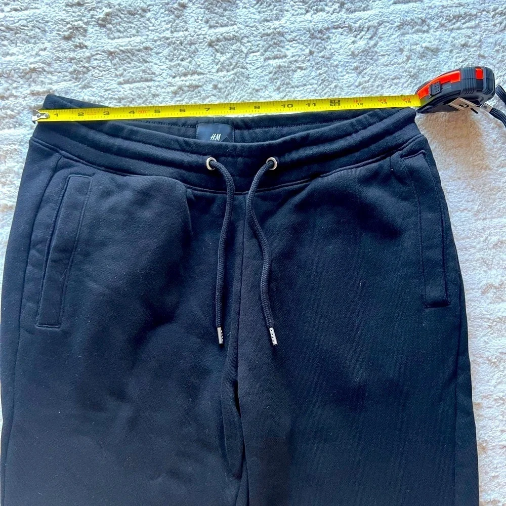 H&M Black Joggers with Tapered Ankle and Elastic Waistband